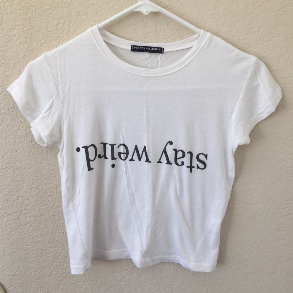 Brandy melville stay weird crop top